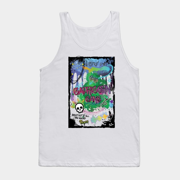 Zodiac Majesty Capricorn Graffiti Tank Top by ZodiacMajesty